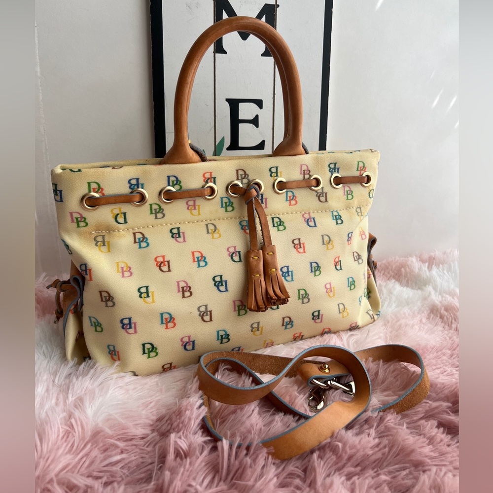 Vintage Dooney & Bourke Rainbow Monogram Handbag Crossbody Bag - Picture 3 of 9
